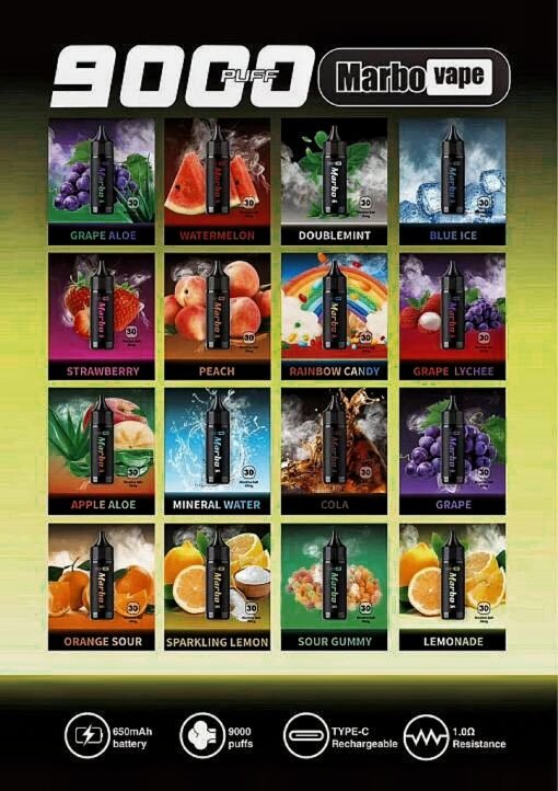 泰國爆款 馬博 marbo 9000 puffs 一次性抛棄式電子煙